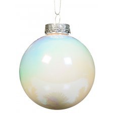 Χριστουγεννιάτικη Μπάλα Λευκή Iris (8cm)